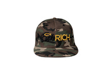 Load image into Gallery viewer, Snapback Hat - Camo (Black &amp; Gold Logo)
